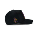 LA Brush Calligraphy Black Snapback - Purple & Gold Flow