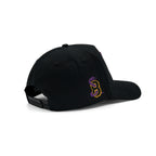 LA Brush Calligraphy Black Snapback - Purple & Gold Flow