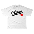 Class 28 Classic Script Black/Red Logo Tee on White