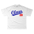 Class 28 Classic Script Blue/Red Logo Tee on White