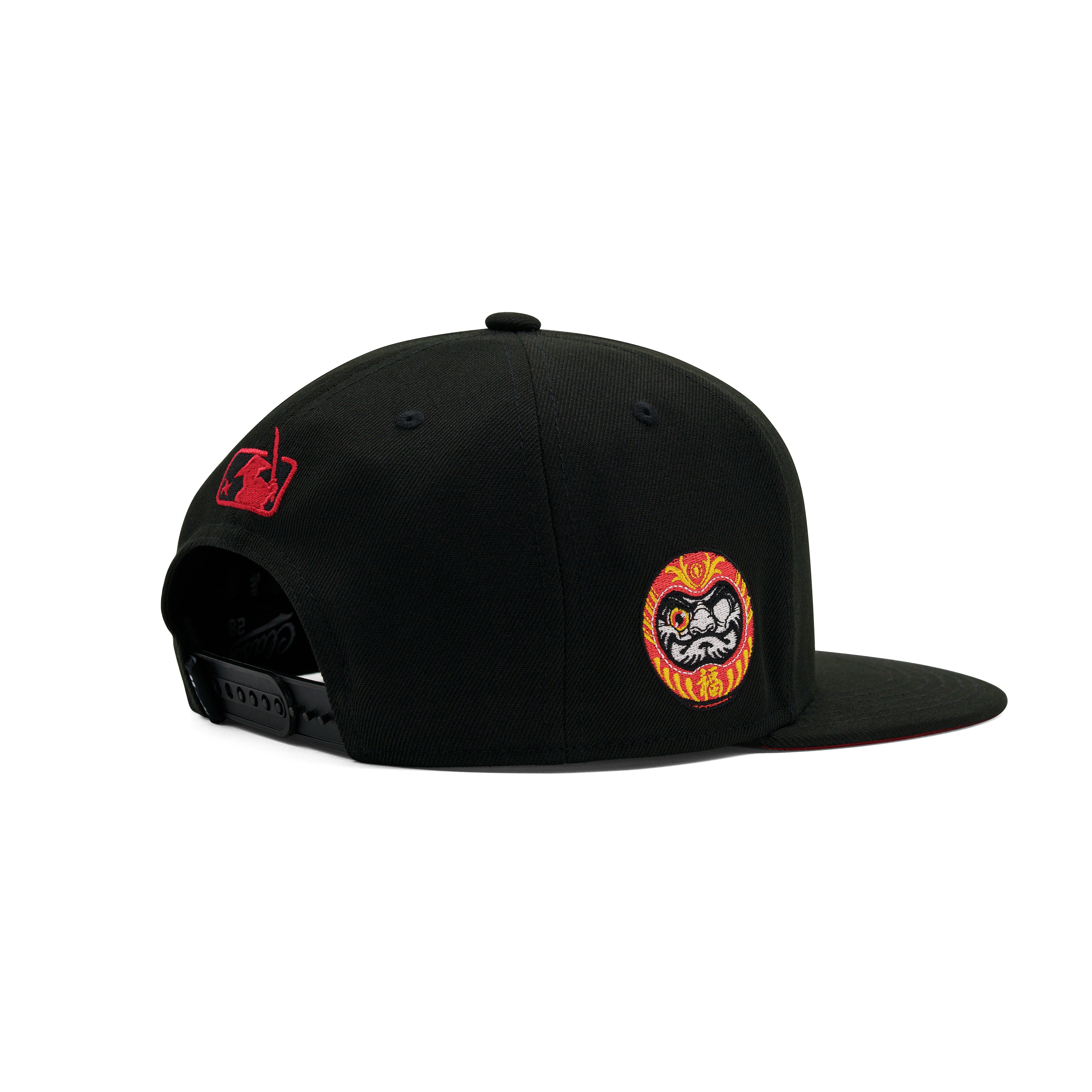 DLA (Daruma LA) Black Red Snapback Cap
