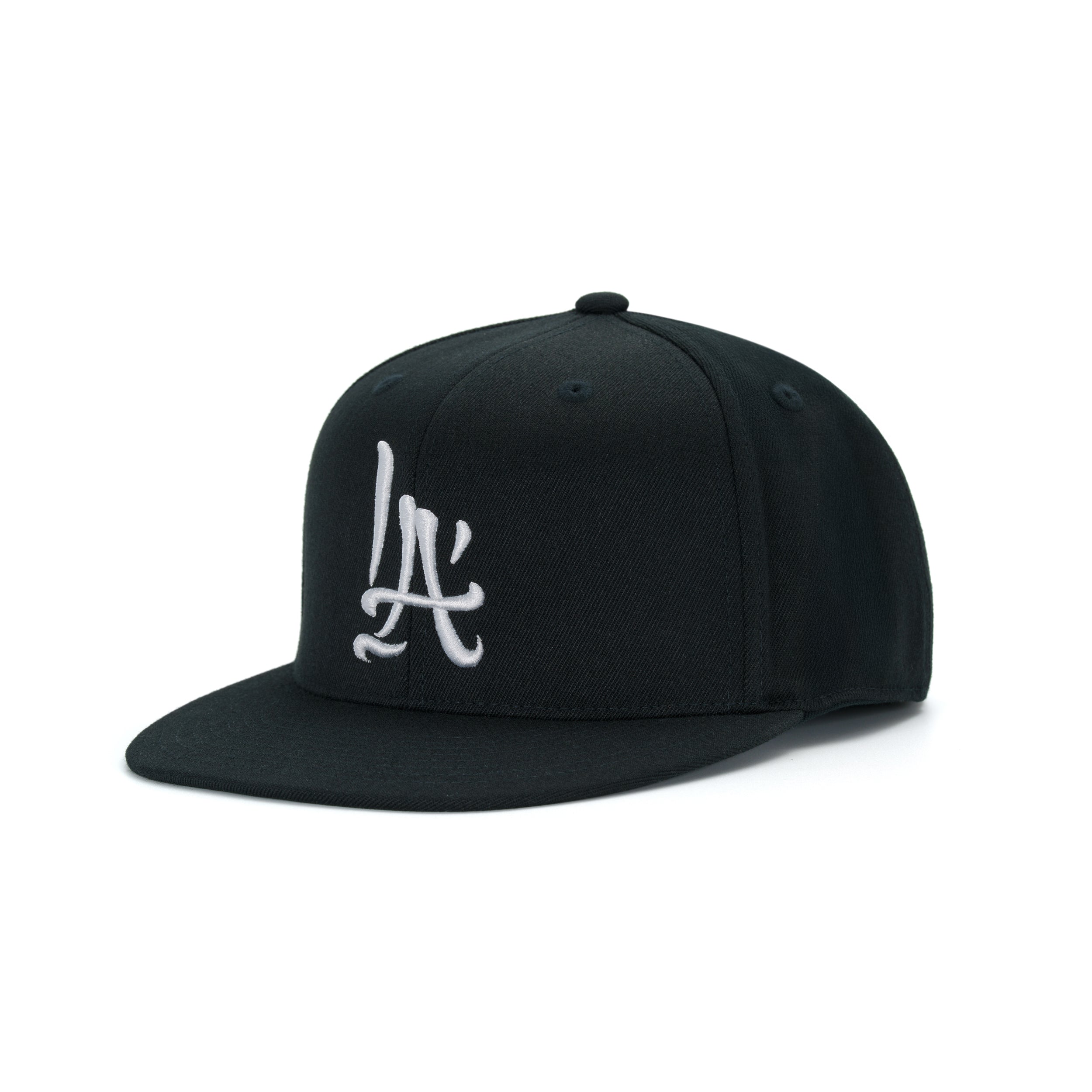 Class 28 LA Brush Calligraphy Black Snapback (Sample Sale)