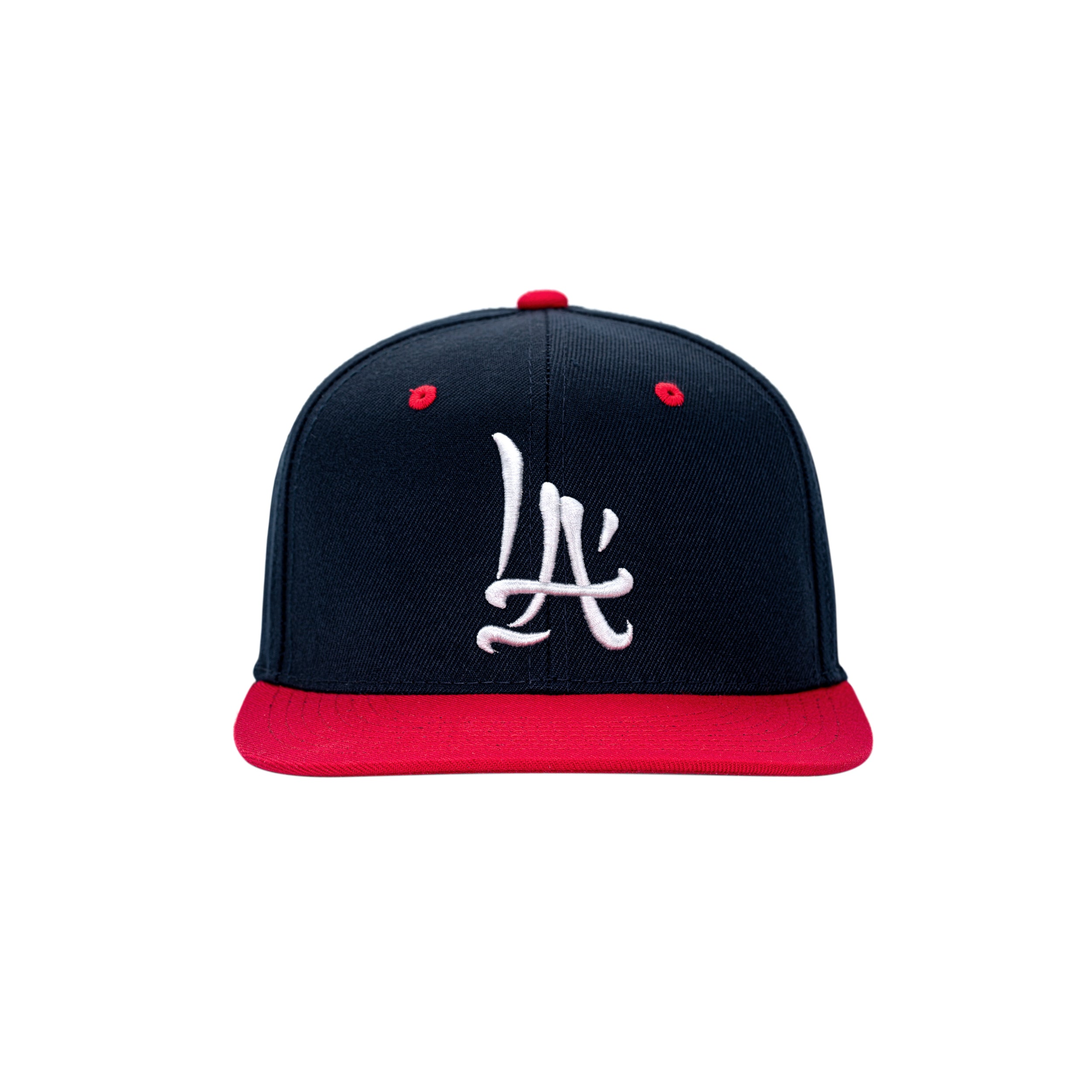 Class 28 LA Brush Calligraphy Navy/Red Snapback (Sample Sale)