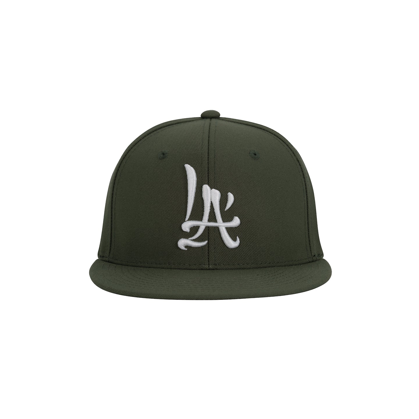 Class 28 LA Brush Calligraphy Olive Snapback (Sample Sale)
