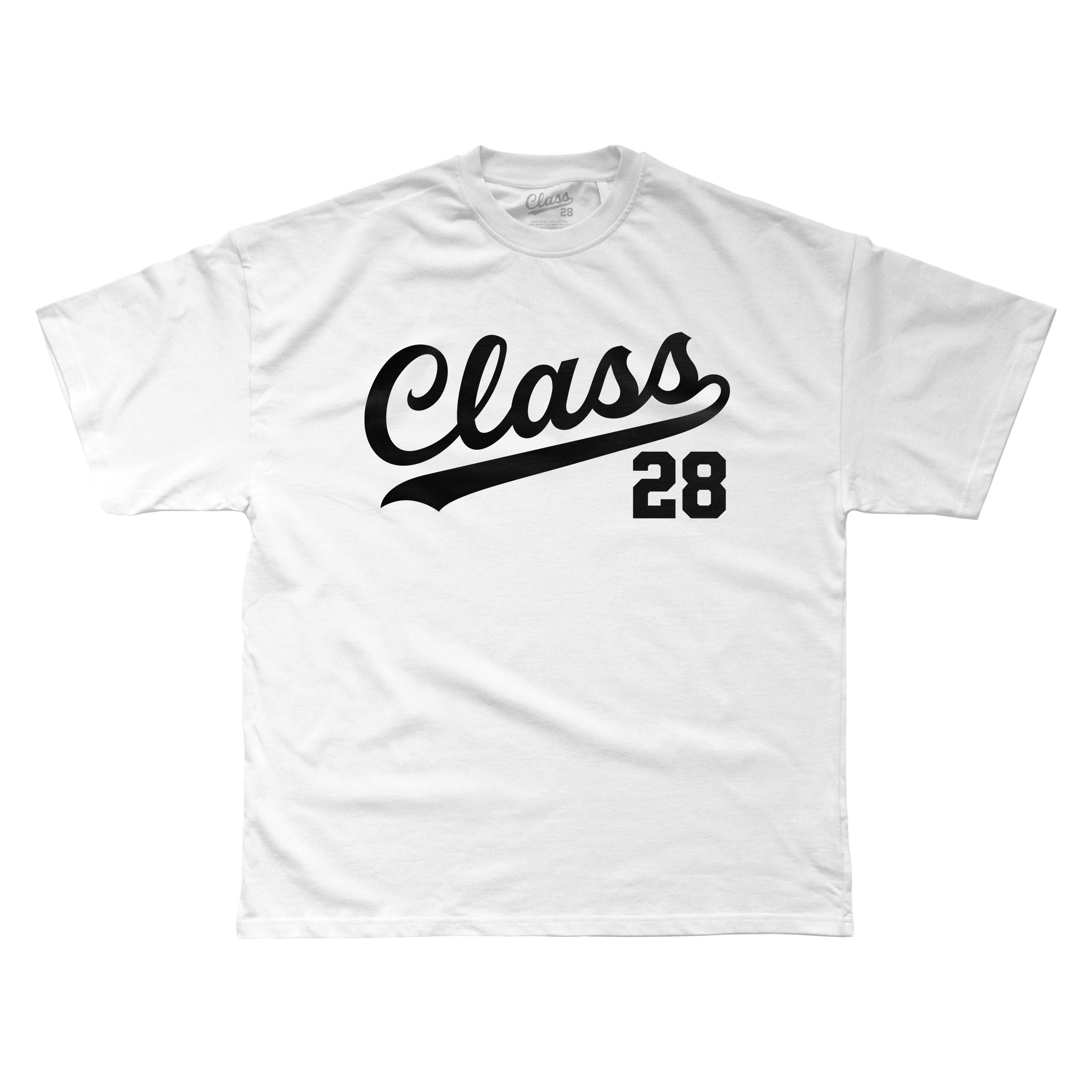 Class 28 Classic Script Logo Tee White